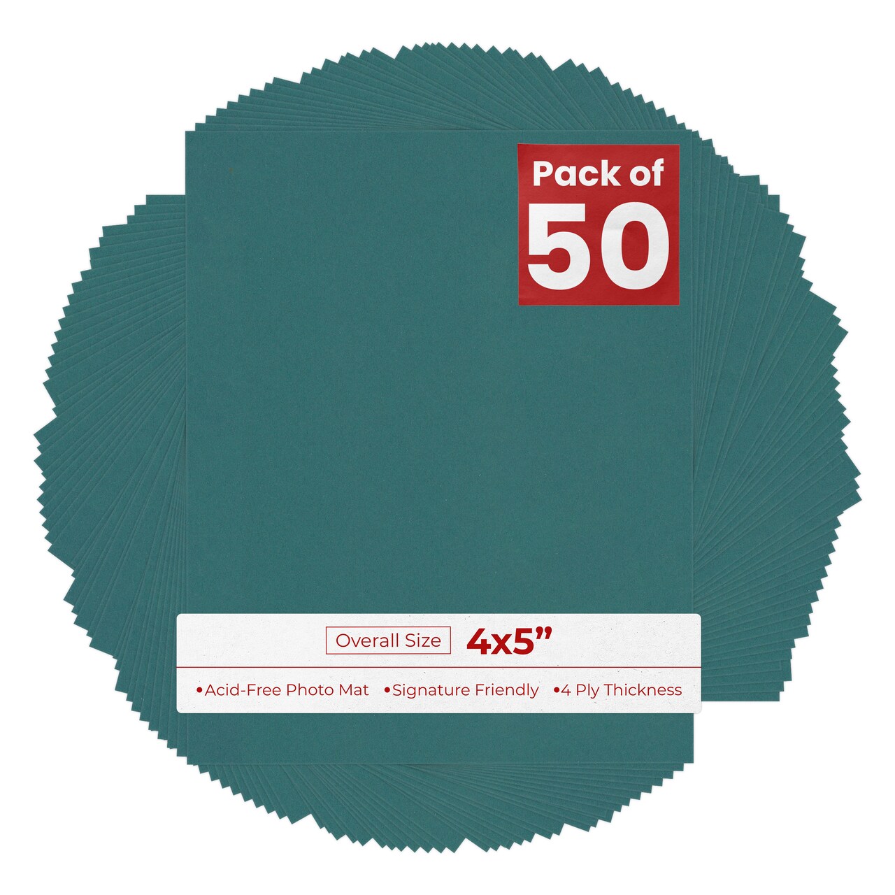 Everglade Green 4x5 Inch Uncut Mat Board - Blank Sheets, No Opening